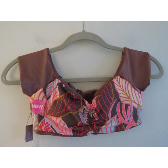MAAJI Shimmering Cognac Cumbia Reversible Off Shoulder Bikini Top Size US M NWT - Picture 3 of 15